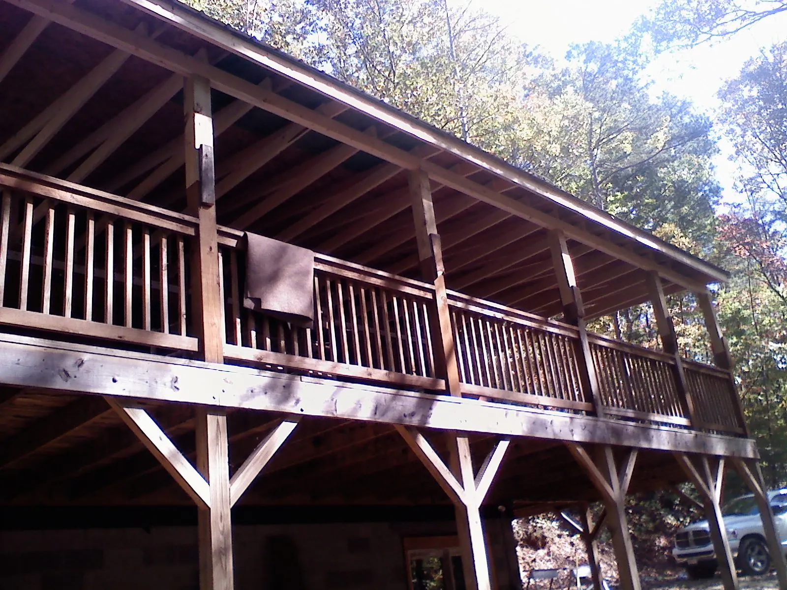 Timber framing under a new elevated porch and deck — Roof Leak Repair in East Earl by Roofing Brothers